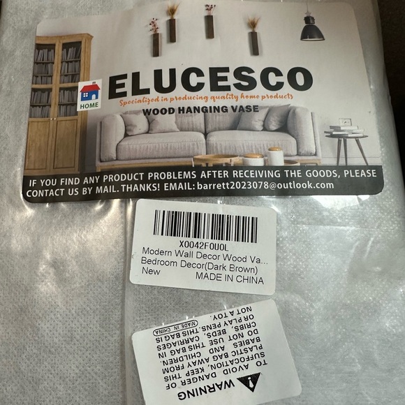 Wooden Wall Vases - 4 in pack - New - Picture 3 of 3